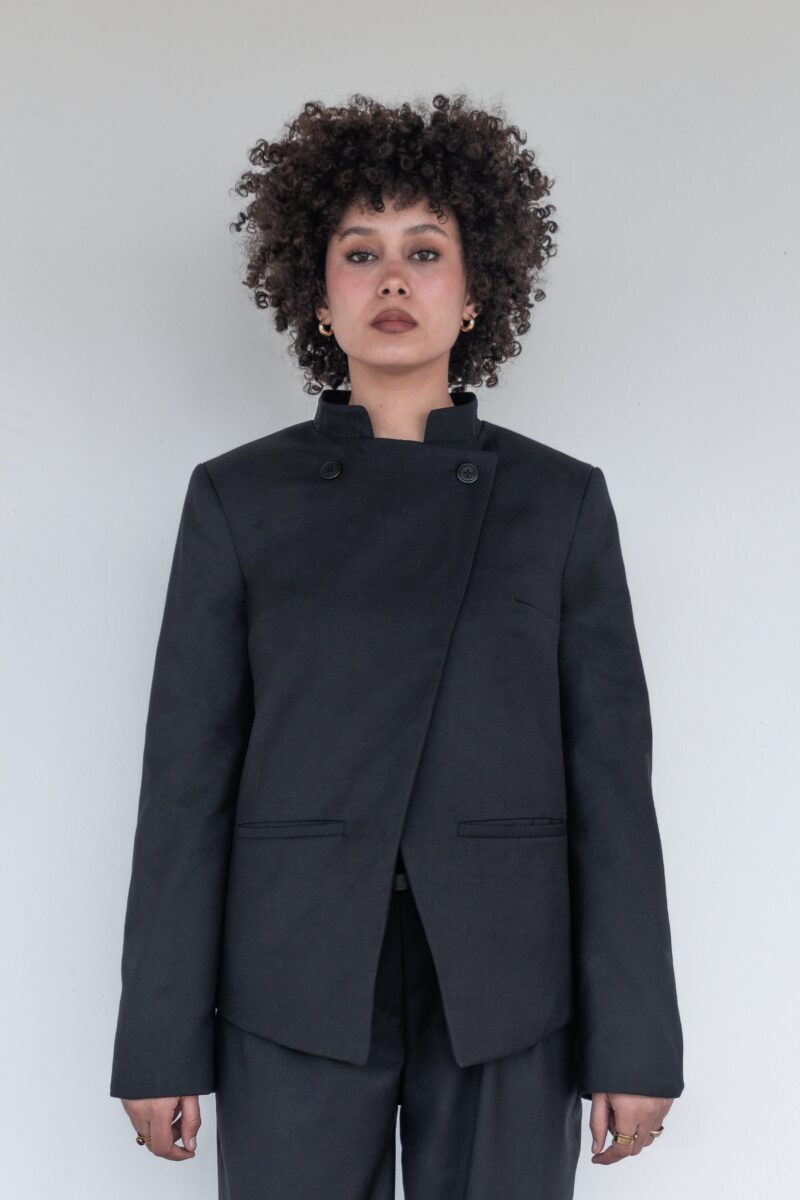 Veste Blazer croisée à col officier
