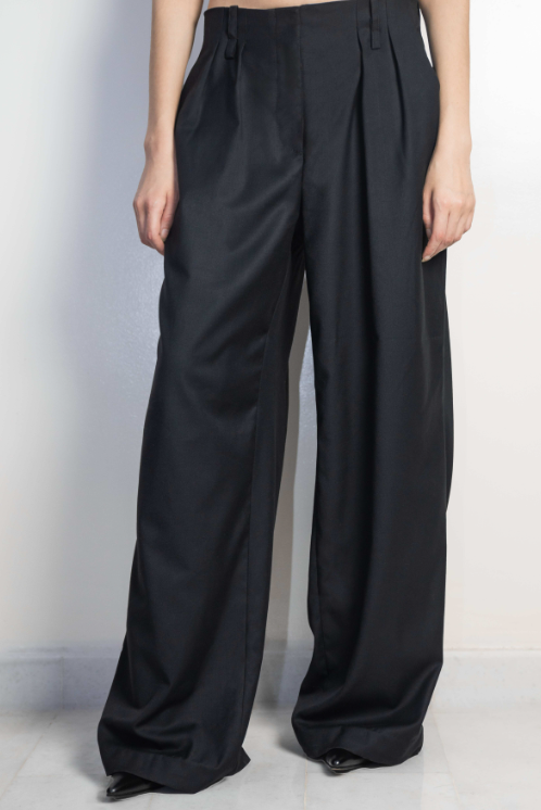 Pantalon noir à pinces