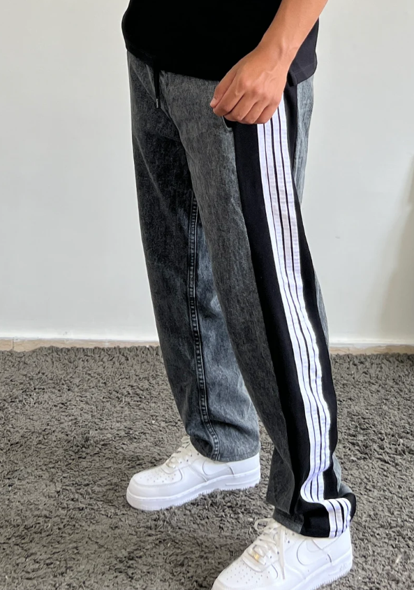 Jean Jogger Mix en Denim – Coupe Décontractée