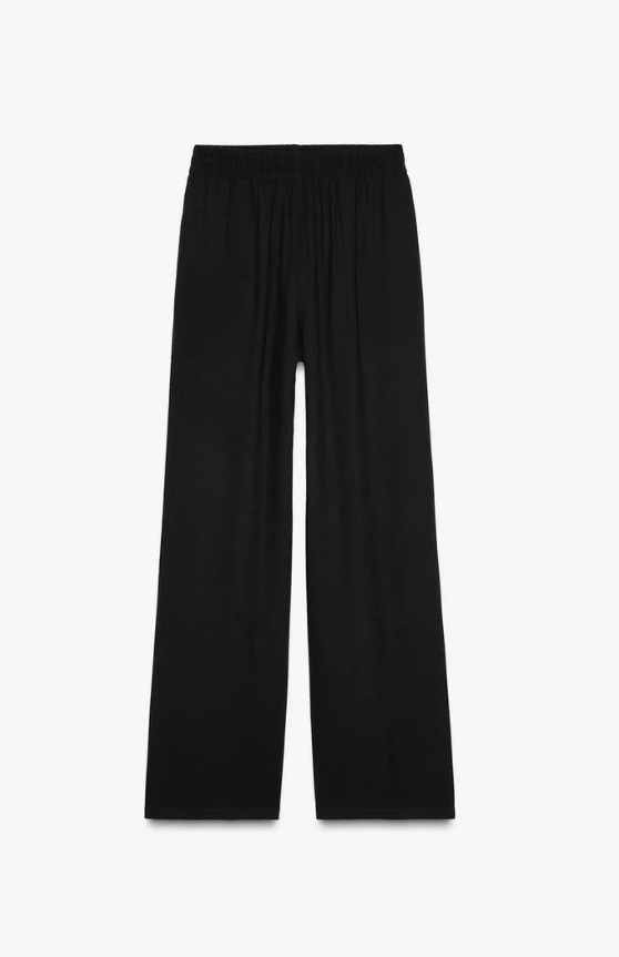 Pantalon large en lin noir